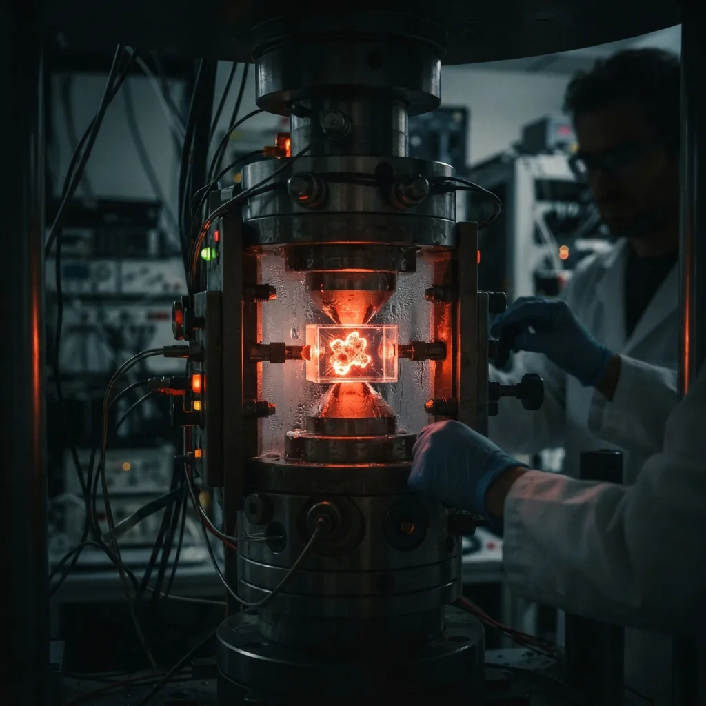 La presión extrema puede crear formas exóticas de hielo (hielo VII, hielo X)