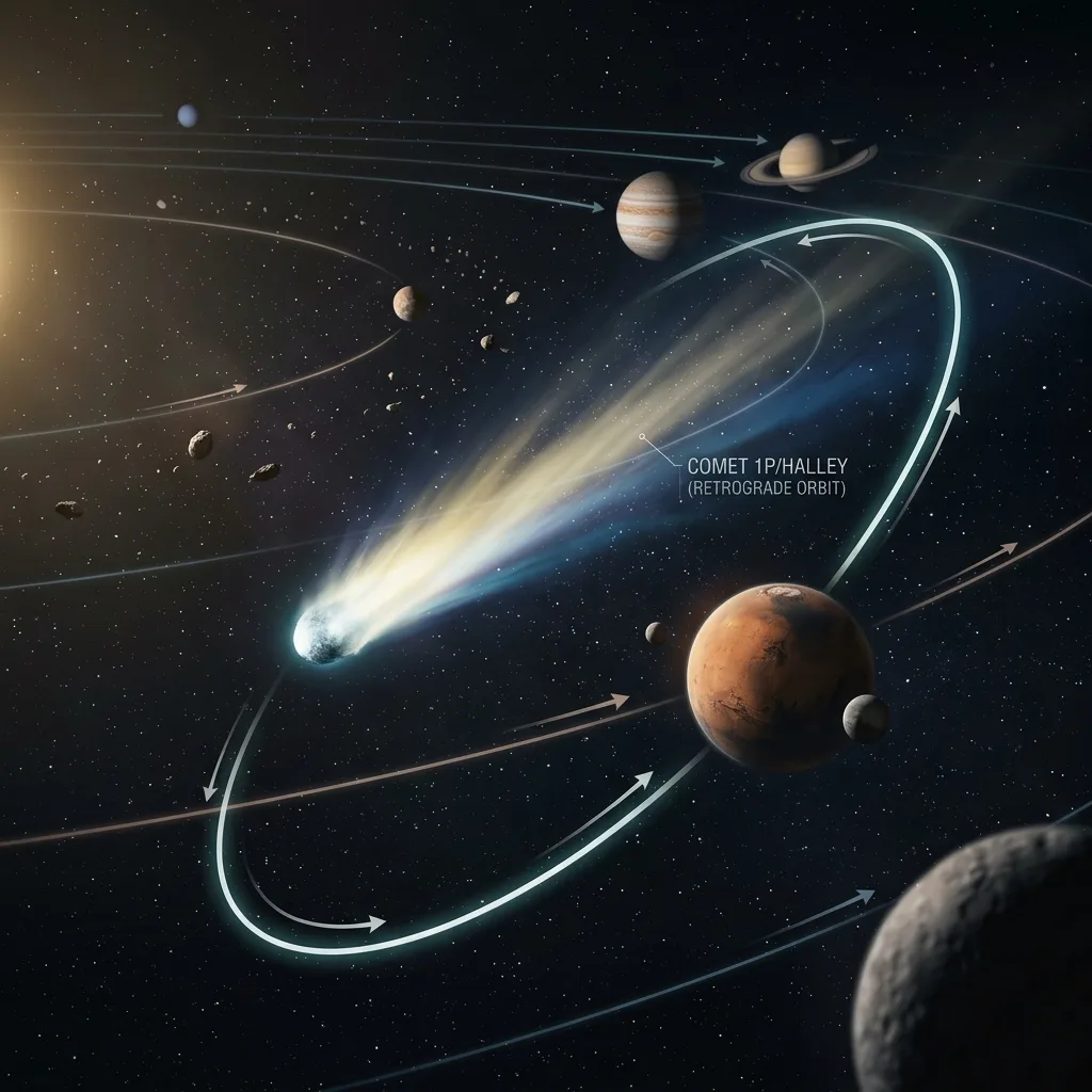 Cometas que orbitan en sentido contrario a los planetas