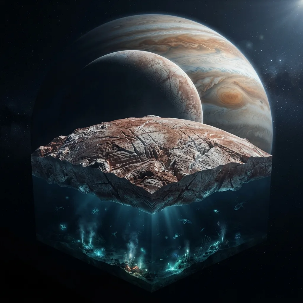 Europa podría tener océano bajo su superficie helada