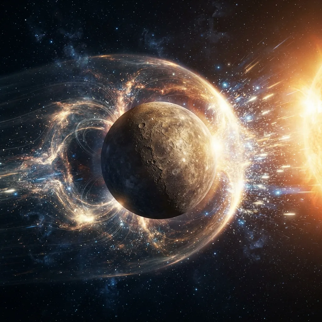 Interacciones con el viento solar (intensa magnetosfera enana)