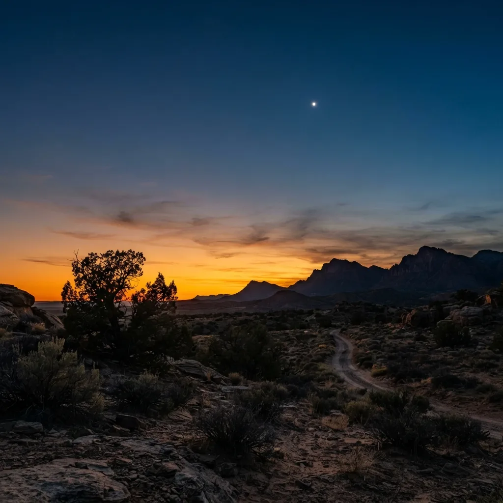 Vista desde la Tierra al amanecer o atardecer