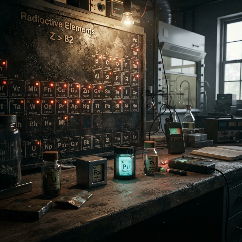 Tabla periódica: elementos radiactivos