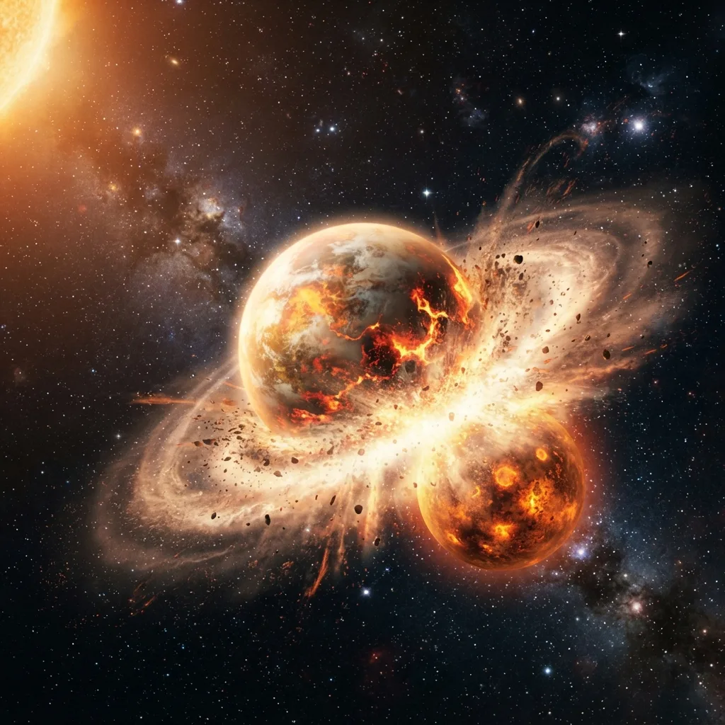 La colisión que formó la Luna