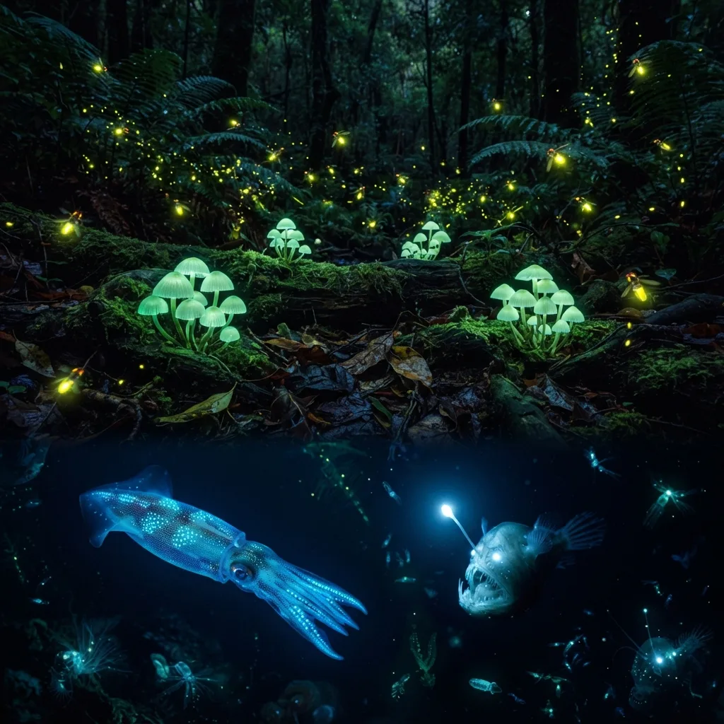 Existen especies que brillan en la oscuridad (bioluminiscencia)