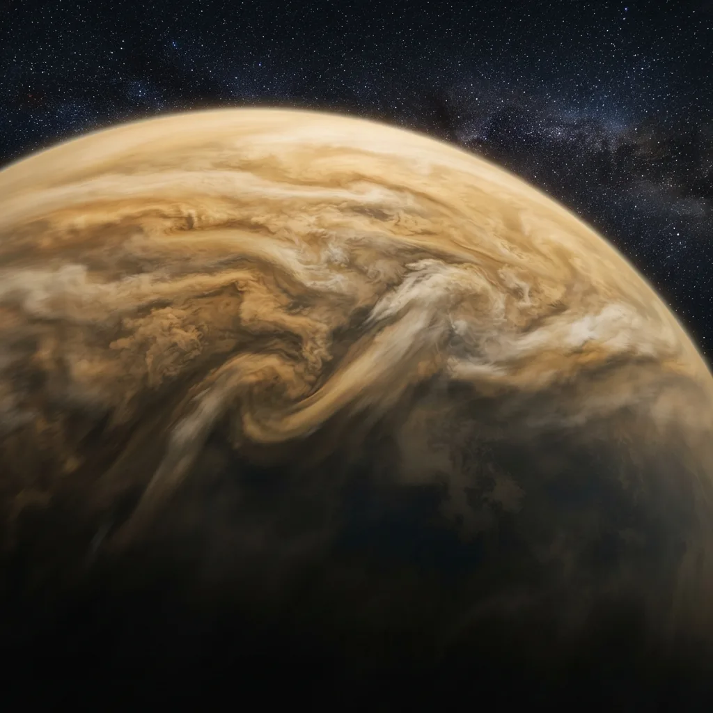 Su rotación causa vientos extremos en la atmósfera