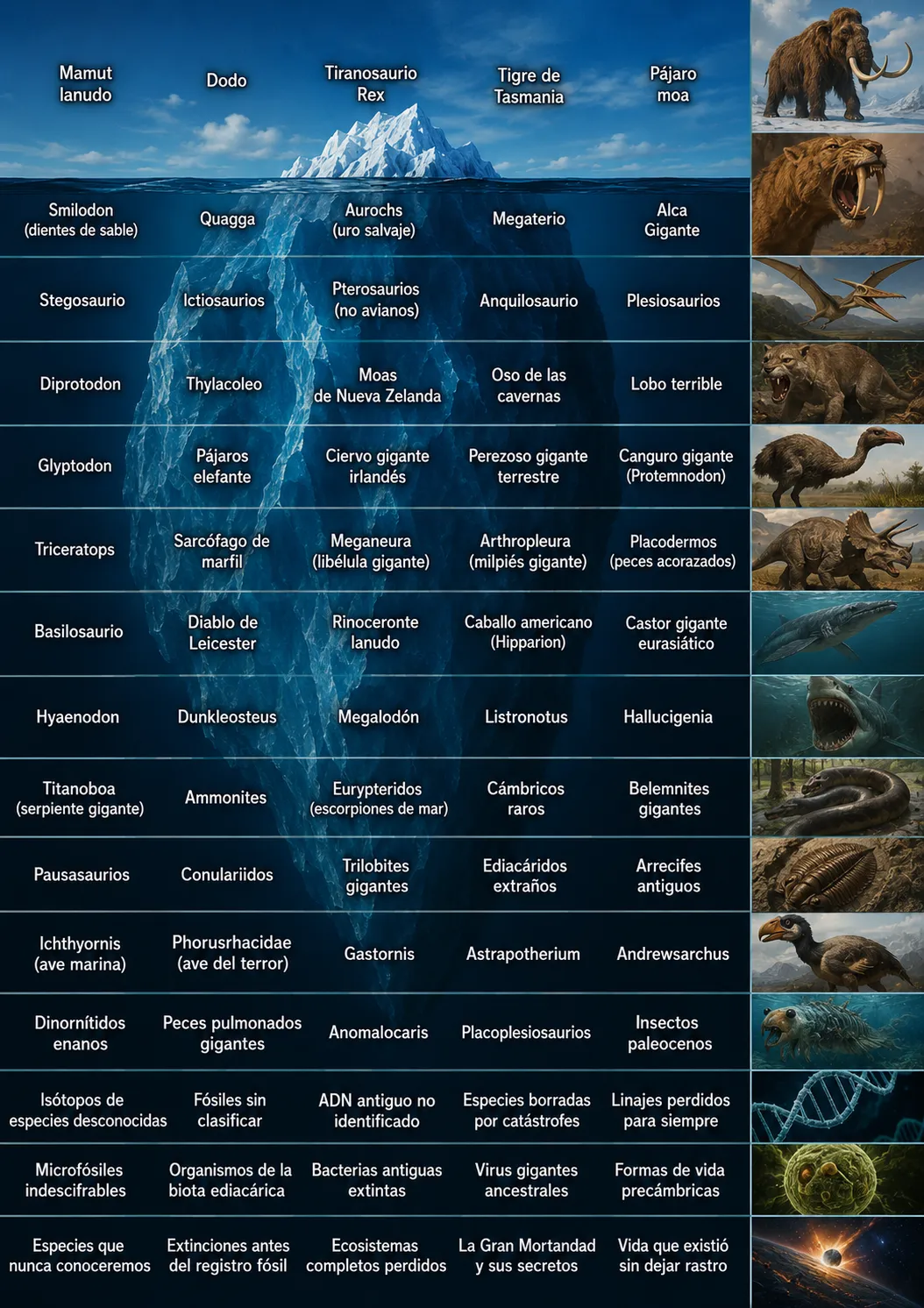 Iceberg de Especies Extintas